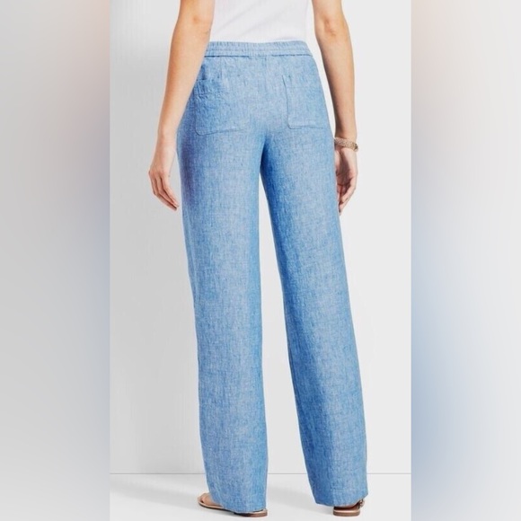 NWT Talbots Linen Chambray Tie Waist Pants - Picture 4 of 16